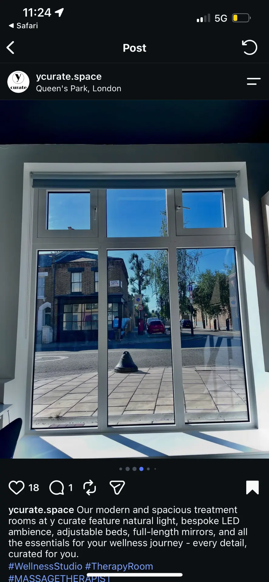 View towards Queen’s Park from the clinic window